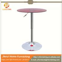 Adjustable acrylic bar table with chromed base JR-2204