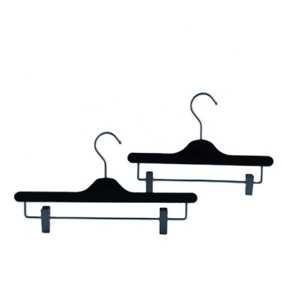 Slight Flat Black Acrylic Hanger With Slip For Pants